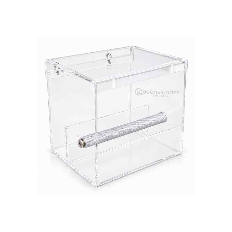 Full view of the Avi-One Enclosed Acrylic Feeder Small