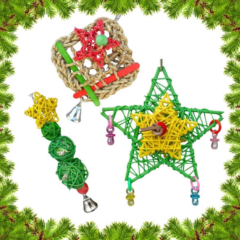 Christmas Small Bird Toys 3pk