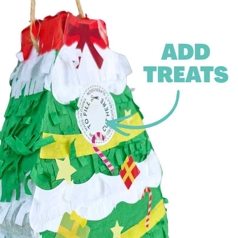 Christmas Tree Parrot Pinata with sticker decorations, ready to fill, chew and shred