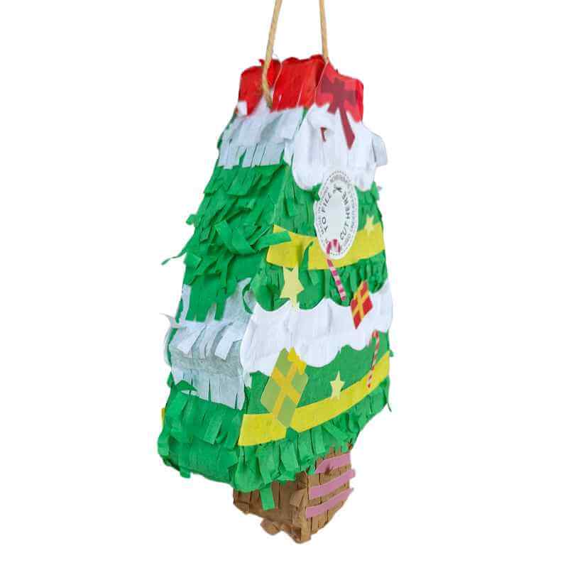 Another view of the Christmas Tree Parrot Pinata for Christmas foraging and shredding