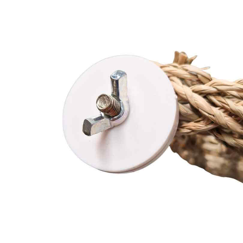 Close-up of the wing nut and washer attachments for the Seagrass Platform