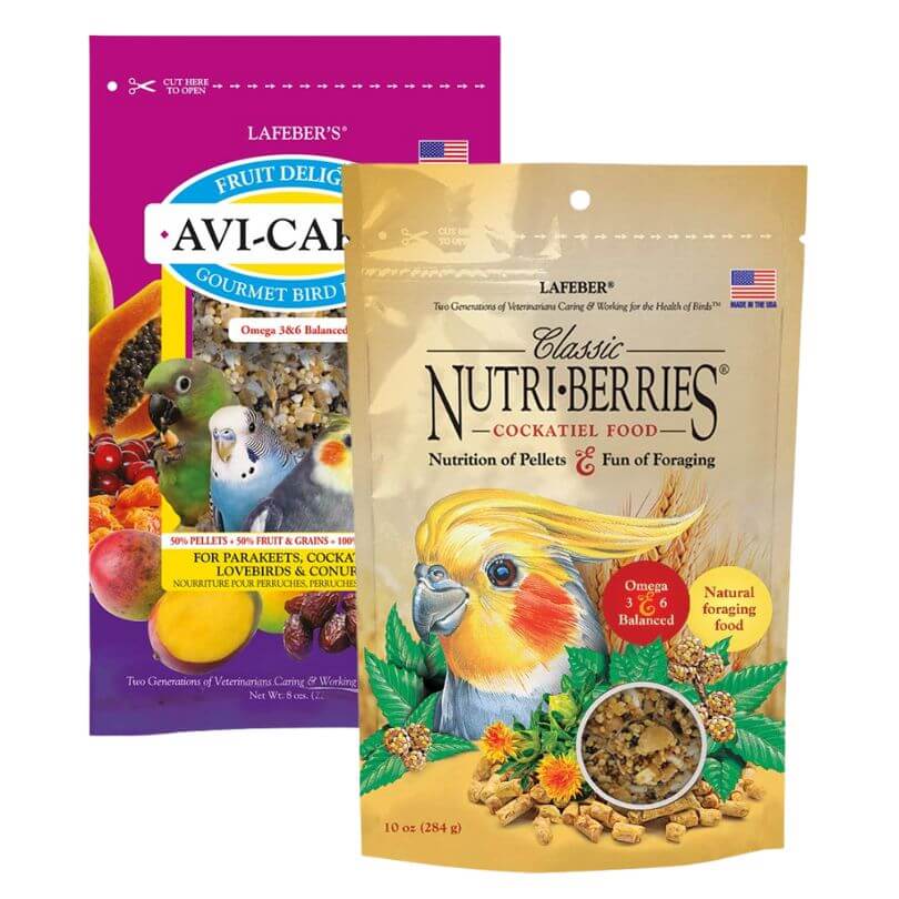 Lafeber Nutriberries Classic and Avi-Cakes Fruit Delight Small Bird Bundle