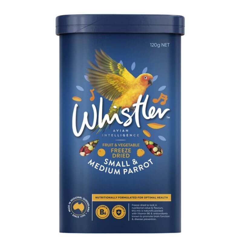 Whistler Small and Medium Parrot Freeze Dried Medley 120g pack front