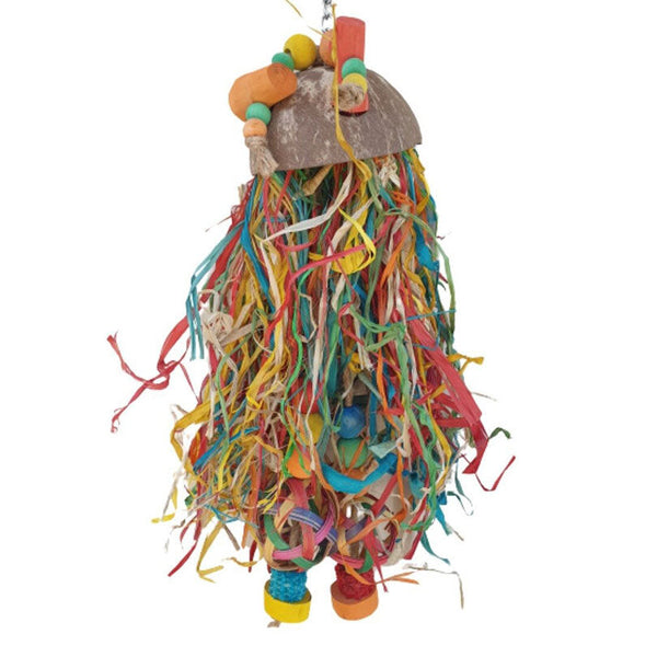 Jellyfish Shredder with a half coconut body, Java wood slices and pandan leaf tentacles