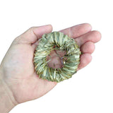 Close view of the alfalfa and hay on the Alfalfa Ring Foot Toys 3pk