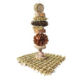 Aussie Totem Swing hanging platform with seagrass matting, pinecones, banksia and gumnuts on native wood