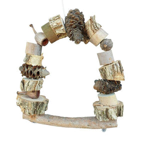 Medium size Birdnerd Natural Swing natural wood bird swing