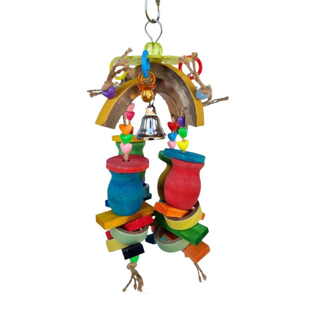 Wooden Foraging Cups, gumnut shaped wooden treat cups for bird foraging