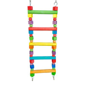 Cheeky Bird Big Ladder showing the large colourful wooden climbing ladder for parrots