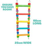 Cheeky Bird Big Ladder showing the wooden rungs and clips at each end