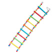 Close-up of the colourful wooden rungs on the Cheeky Bird Rainbow Ladder