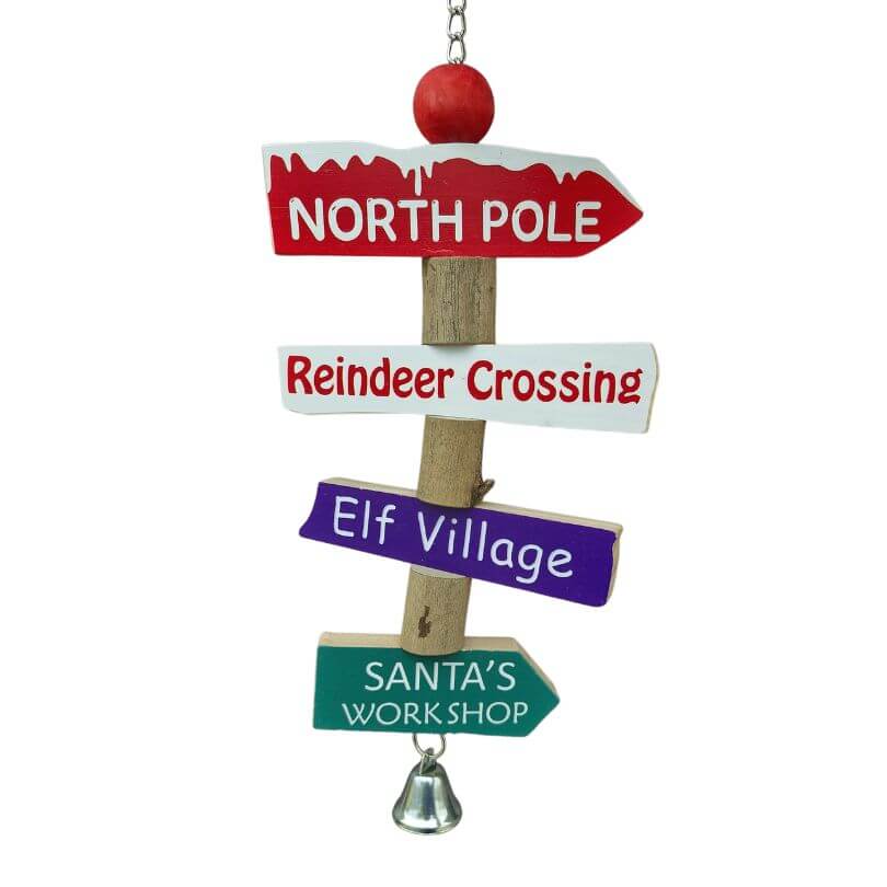 Christmas Village Sign Post Chew
