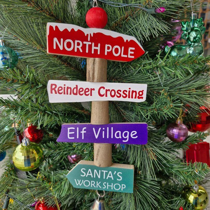 Christmas Village Sign Post Chew