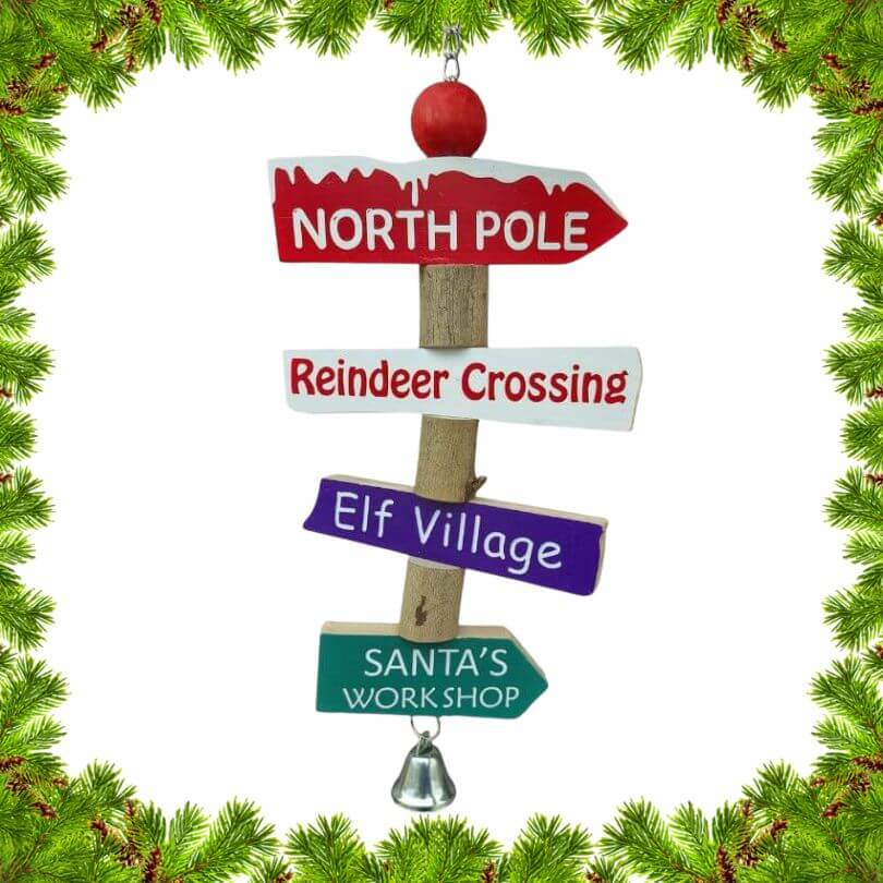 Christmas Village Sign Post Chew