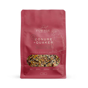 Forage Gourmet Conure/Quaker Blend shown with the pack open