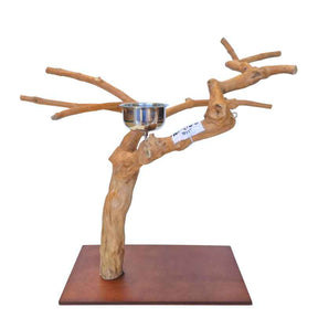 Java Tabletop Play Gym 806, java wood tabletop parrot play stand with a food bowl and toy hook