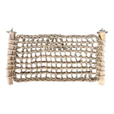 Close view of the Java Trampoline seagrass weave and java wood edge