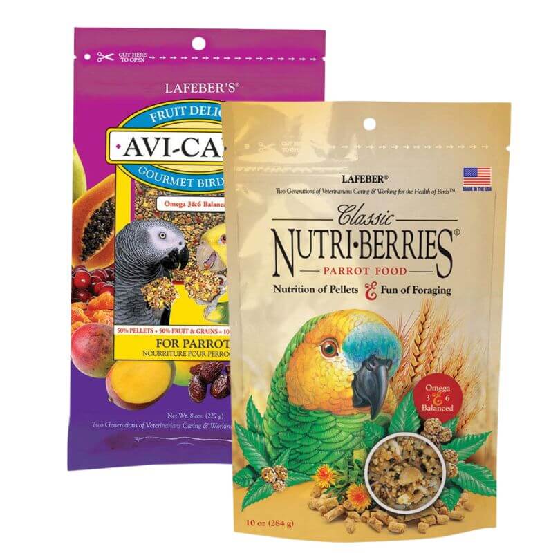 Lafeber Nutriberries Classic and Avi-Cakes Fruit Delight Parrot Bundle