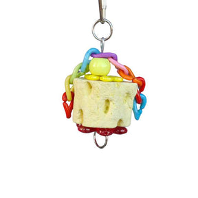 Mineral Nibblers hanging bird toy for chewing and beak enrichment