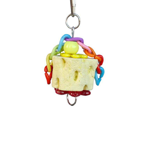 Mineral Nibblers hanging bird toy for chewing and beak enrichment