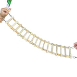 Ninos Natural Java Bamboo Ladder, hanging Java wood and bamboo bird ladder with chain links