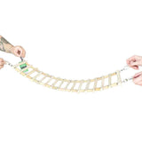Close-up of the clips and chain joins on the Ninos Natural Java Bamboo Ladder, approx 73 x 15 cm