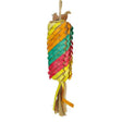 Pinata Rainbow Diagonal Parrot Shredder made from colourful woven palm leaf