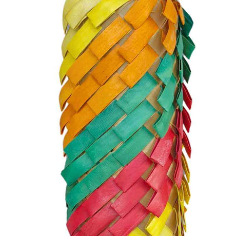 Pinata Rainbow Diagonal Parrot Shredder showing the layered woven palm leaf design