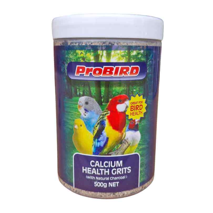 ProBird Calcium Health Grit 500g, calcium grit with natural Red Gum charcoal for birds