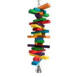 Close-up of the alternating coloured pine slats on the Rainbow Slat Slice