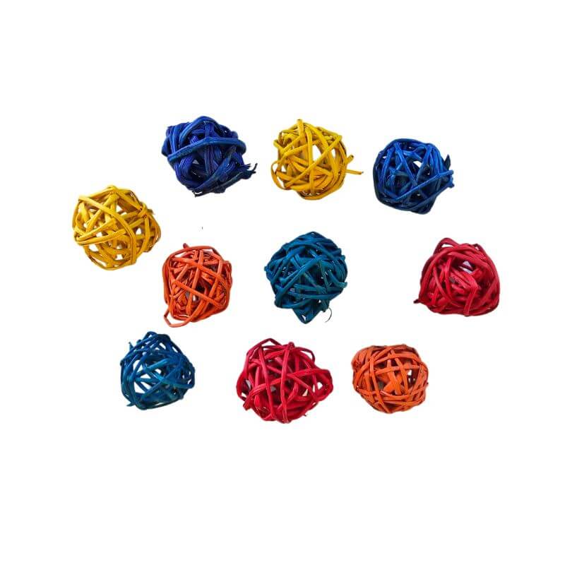 Rainbow Mini Wicker Balls 10pk