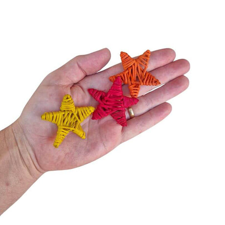 Rainbow Small Wicker Stars 5pk