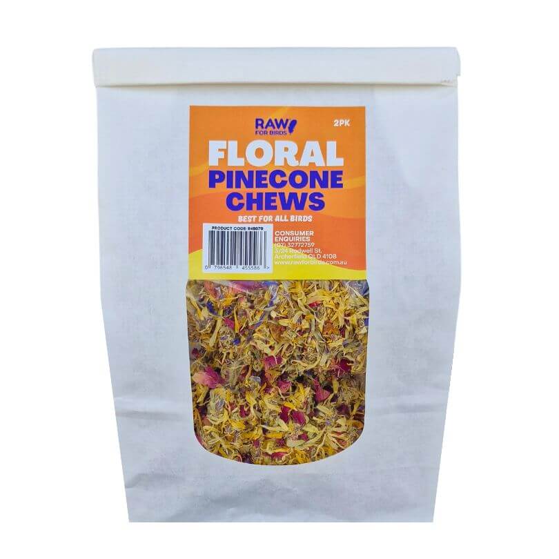 Raw for Birds Floral Pinecone Chews 2pk