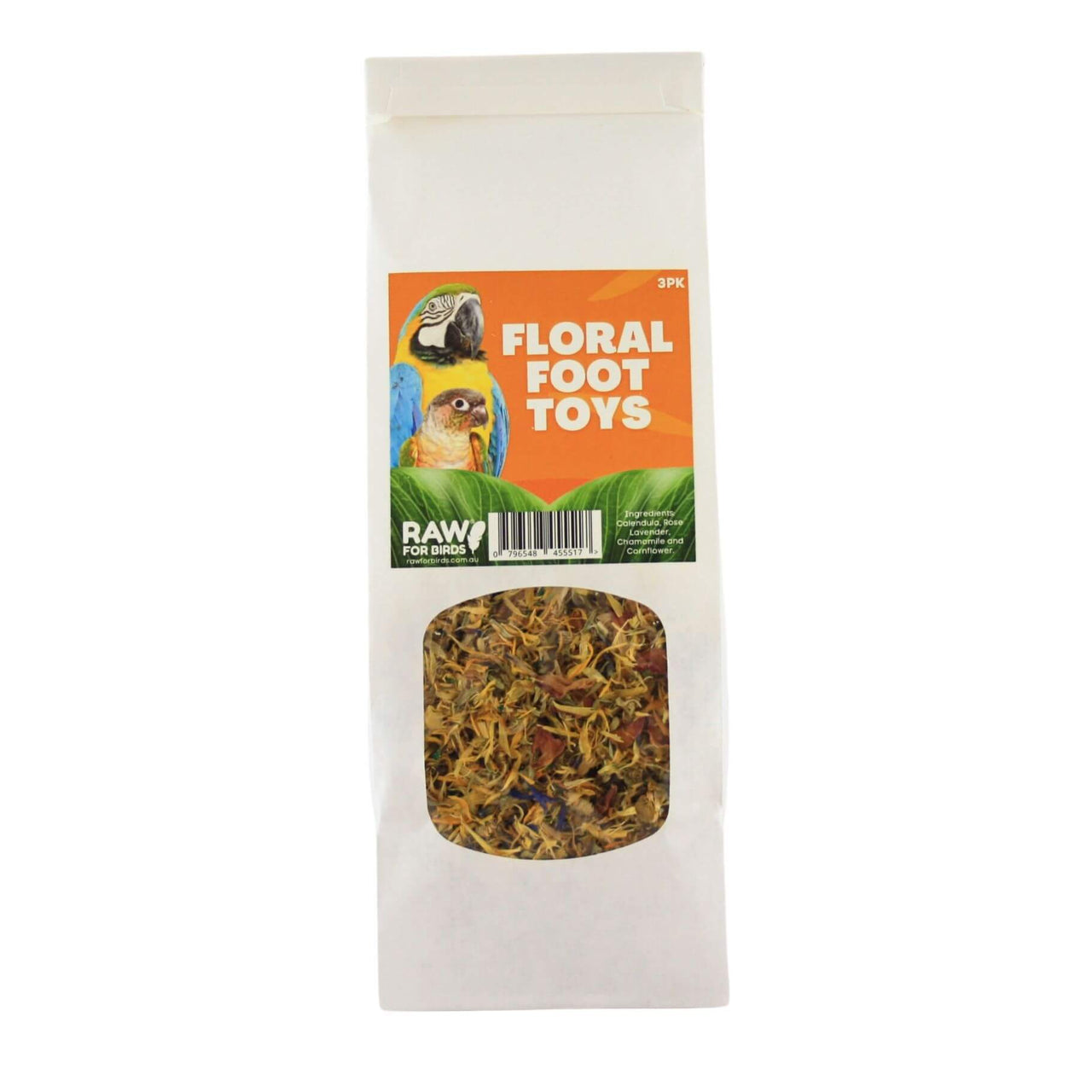 Raw for Birds Floral Foot Toys 3pk