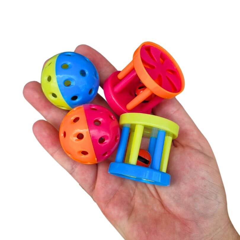 Scream Barrel and Ball Foot Toy 4pk