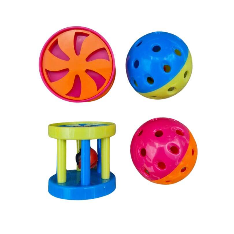 Scream Barrel and Ball Foot Toy 4pk