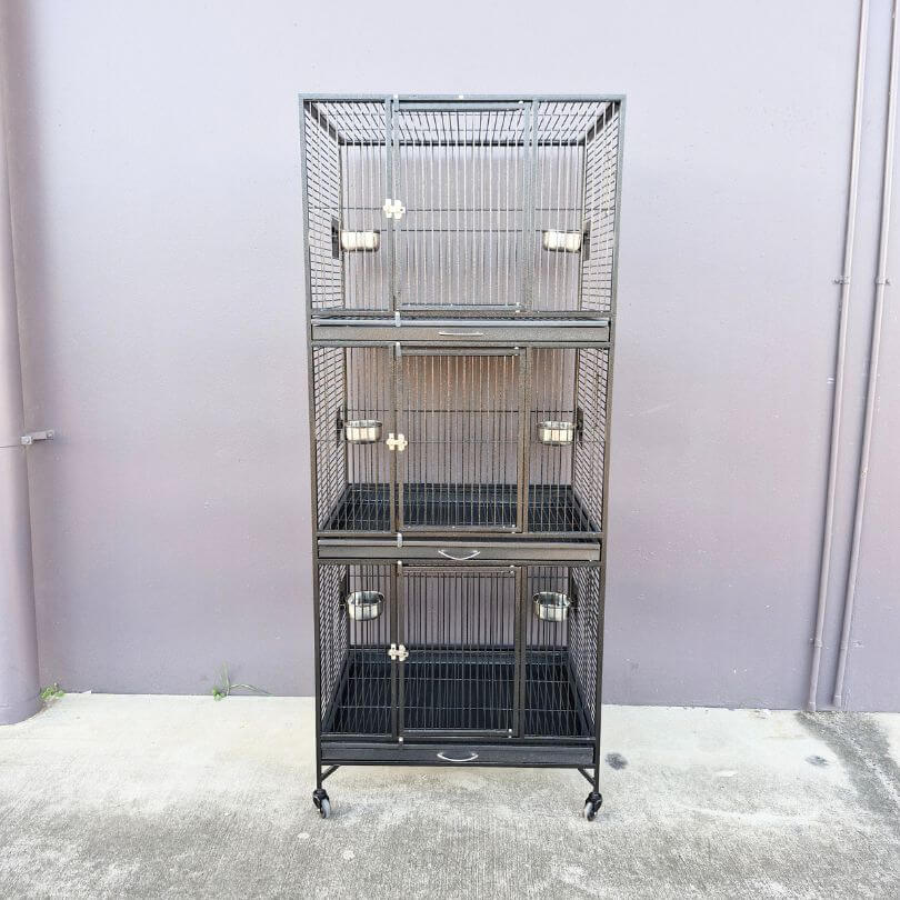Triple Large Bird Flight Cage