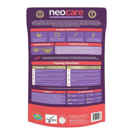 Vetafarm neocare packet back showing details