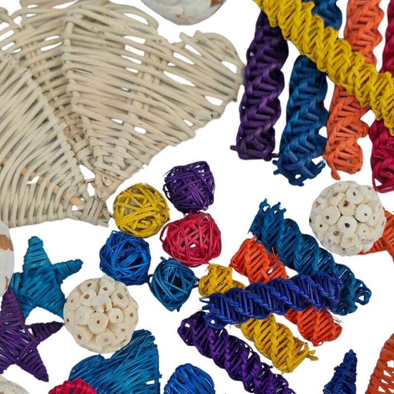 Bulk Wicker and Sola Foot Toys 38pk