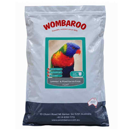 Wombaroo Lorikeet and Honeyeater Mix 4.5kg bag, powdered nectar food that dissolves in water for lorikeets and honeyeaters