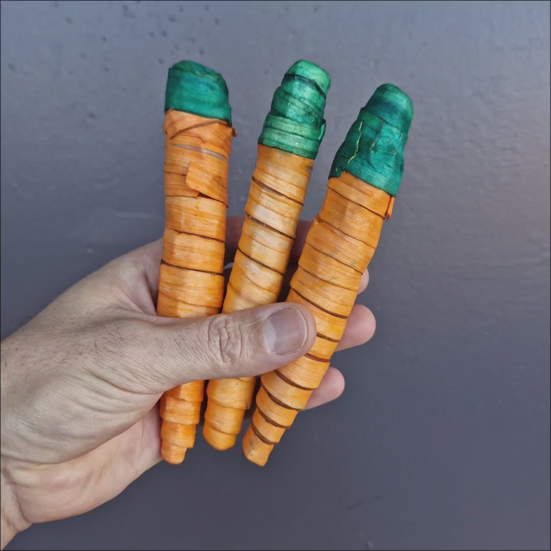 Sola Carrot Chews 3pk – carrot-shaped sola chewable foot toys for birds