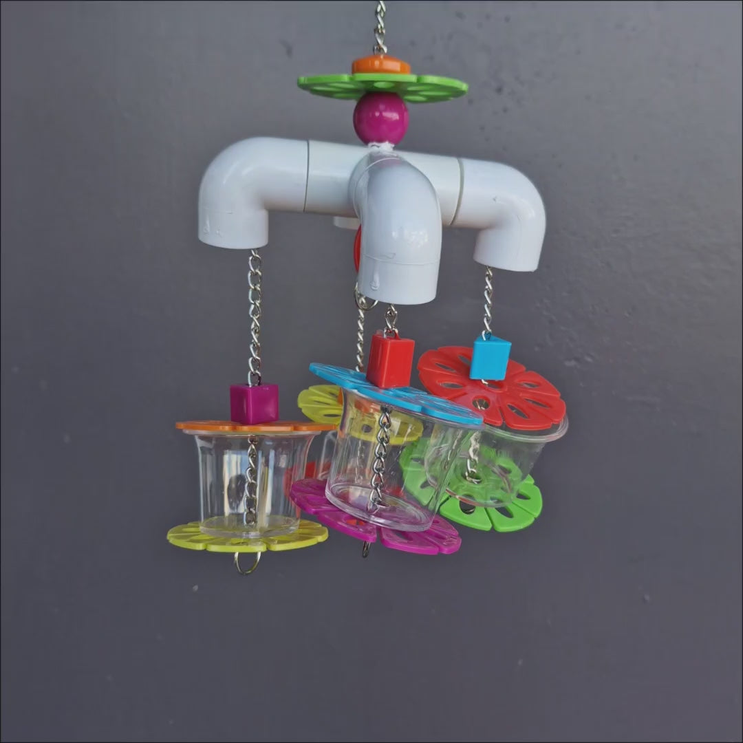 Four Way Foraging Cups – foraging toy for large parrots