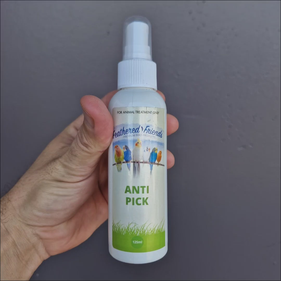 Feathered Friends Anti Pick Spray, bitter spray to discourage feather picking in birds