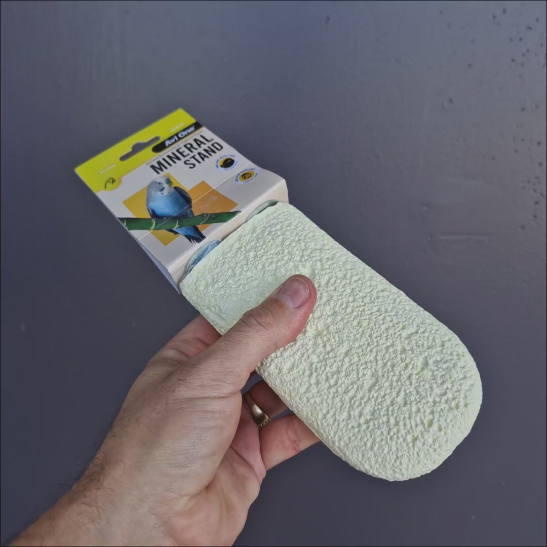 Calcium platform perch for birds to stand, rest and chew