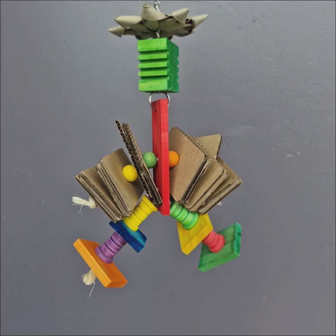 Cardboard Accordion Chewer – layered cardboard chew toy for birds