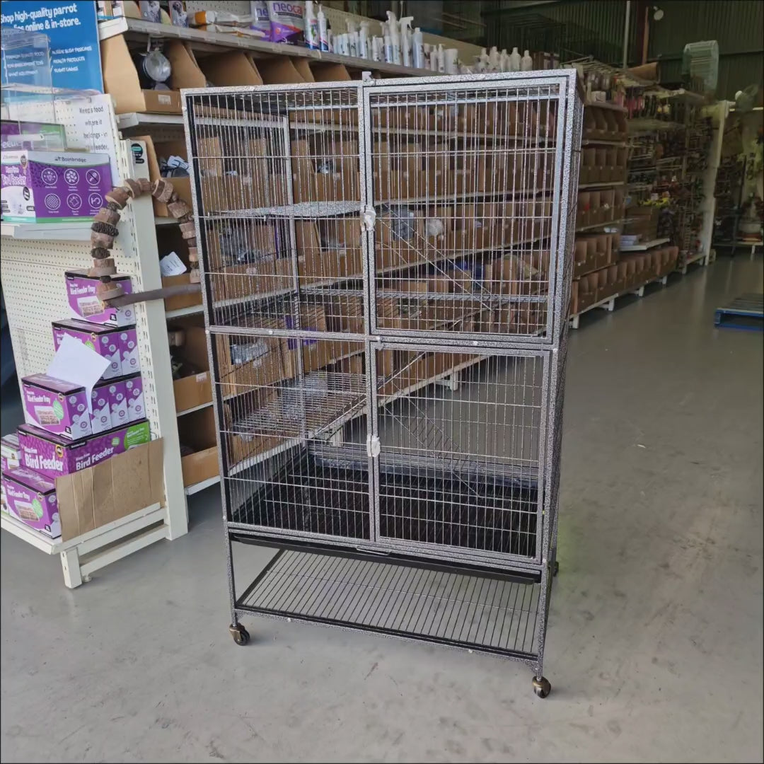 Video of 26906 Bird Cage with Platforms shown fully assembled with multiple internal platforms.