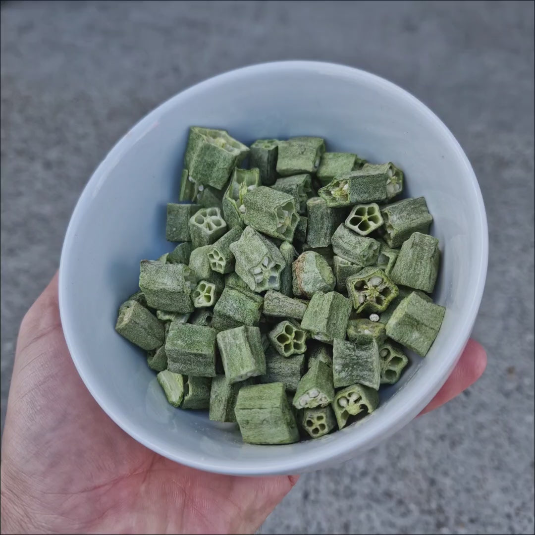 Little Cheeks Freeze Dried Okra 15g – freeze-dried bird treat for birds of all sizes