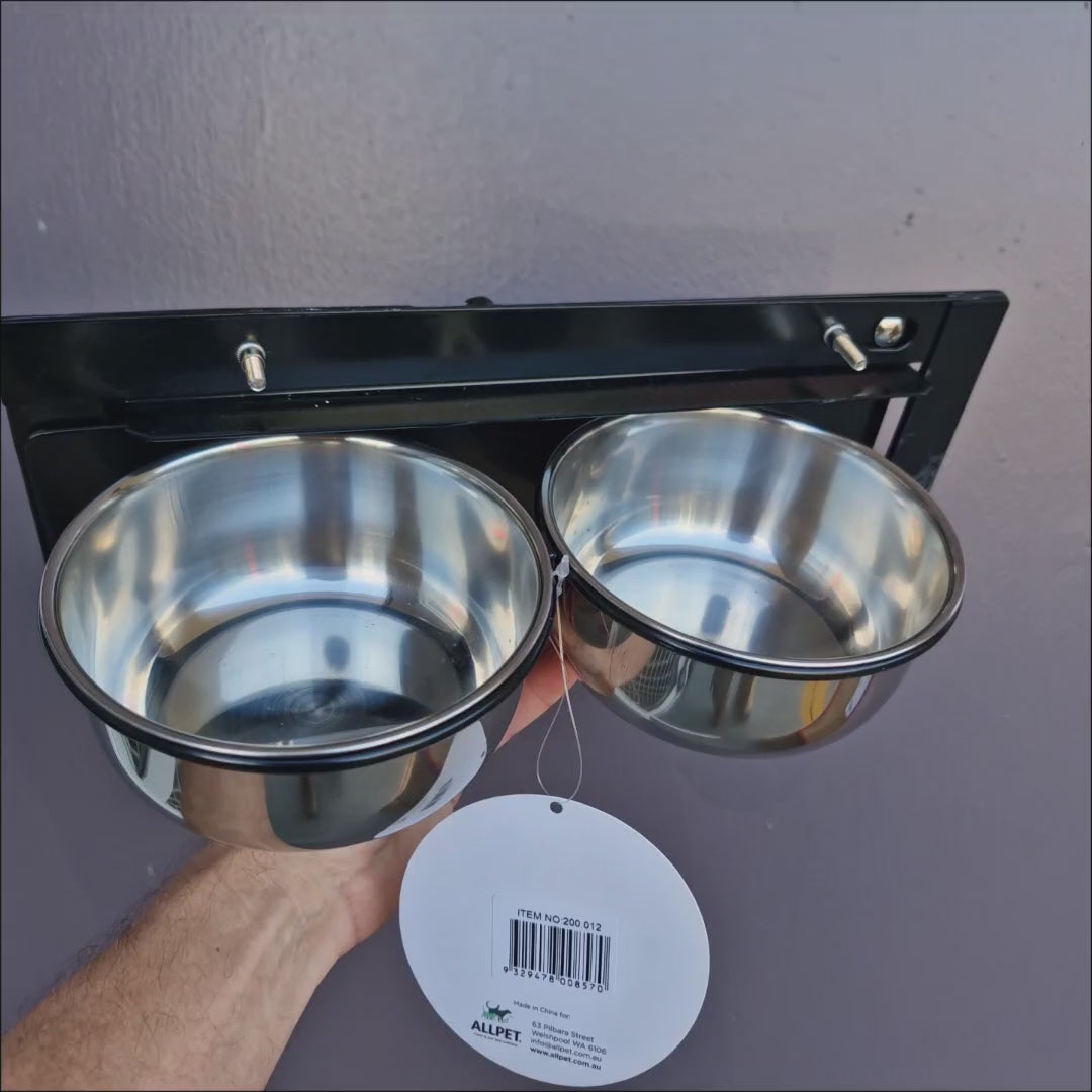 Rotating Aviary Feeders – swing out stainless steel feed and water bowls for cages
