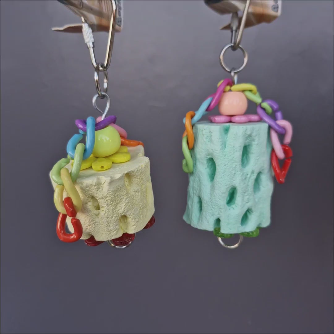 Mineral Nibblers bird toy for chewing and beak enrichment