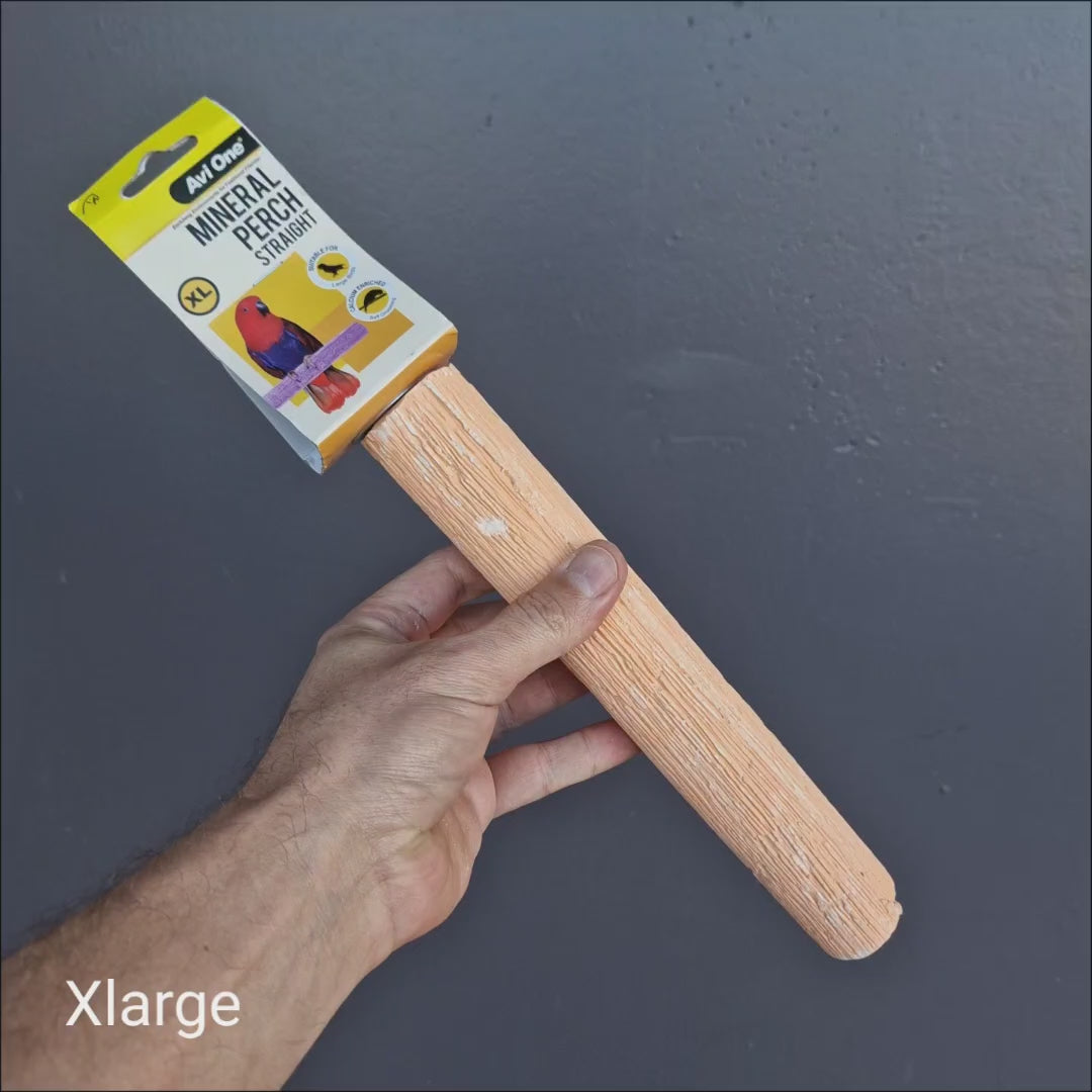 Calcium perch for birds to stand, rest and chew